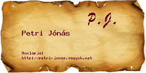 Petri Jónás névjegykártya